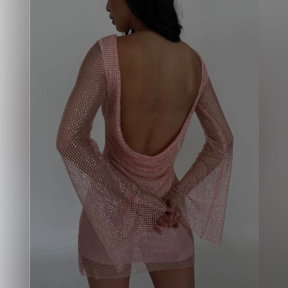 Meshki Samira Diamante Mesh Mini Dress